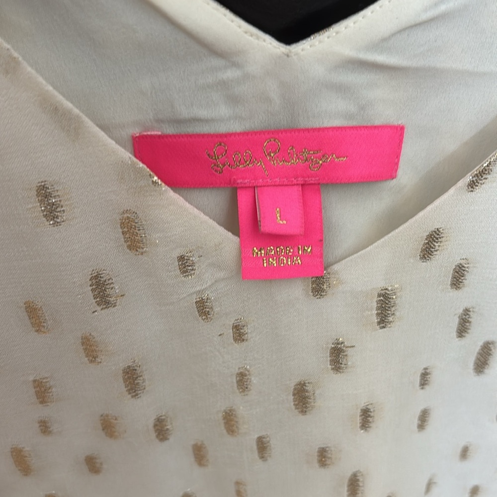 Lilly Pulitzer Cream and Gold Tank Top - Picture 2 of 4